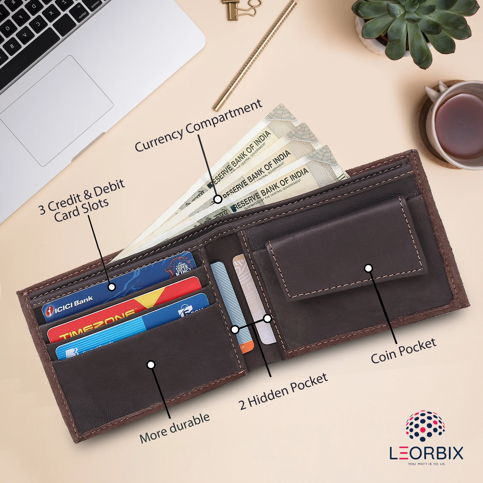 Men's Wallet - Light Brown2